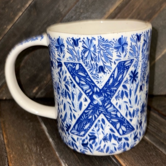 Anthropologie Folksong Monogram Mug Letter X - NEW - Picture 8 of 10